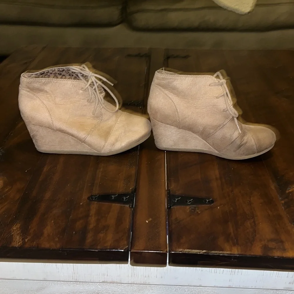 Lace Up Wedge Heels